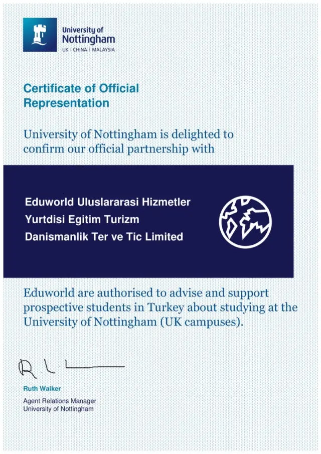 University of Nottingham Certificate 2024